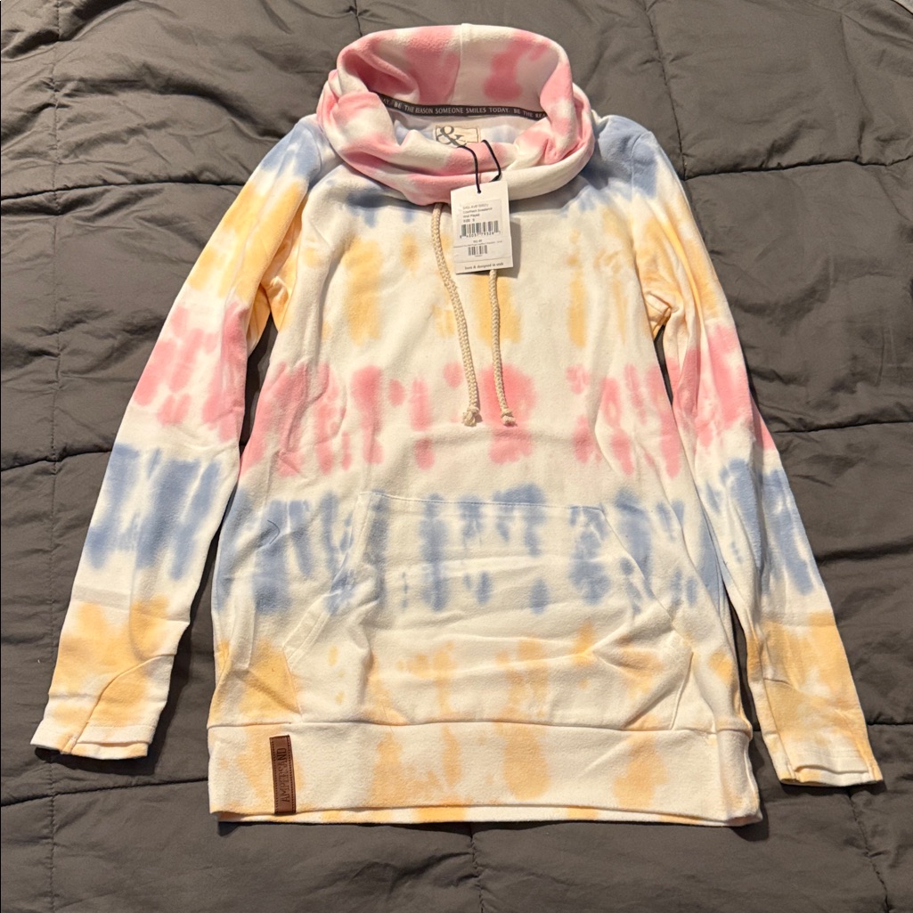 Tye Dye Ampersand Cowl Neck